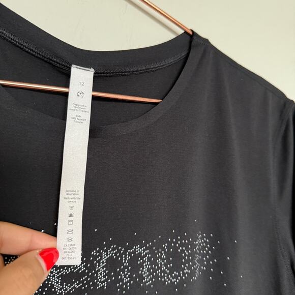 Lululemon Womens Ultralight Reflective Running T-Shirt 12 Black Workout Athletic - Picture 3 of 5